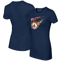 Women's Tiny Turnip Navy Atlanta Braves Fastball T-Shirt