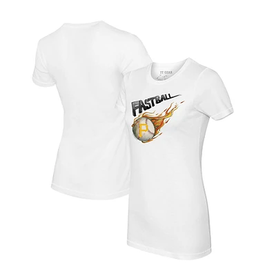 Women's Tiny Turnip White Pittsburgh Pirates Fastball T-Shirt