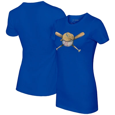 Women's Tiny Turnip Royal Kansas City Royals Hat Crossbats T-Shirt