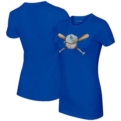 Women's Tiny Turnip Royal Los Angeles Dodgers Hat Crossbats T-Shirt