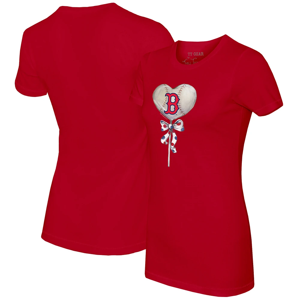 Women's Tiny Turnip Red Boston Sox Heart Lolly T-Shirt