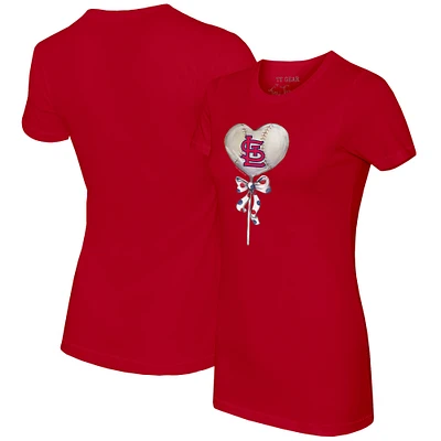 Women's Tiny Turnip Red St. Louis Cardinals Heart Lolly T-Shirt