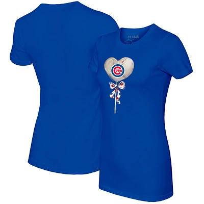 Women's Tiny Turnip Royal Chicago Cubs Heart Lolly T-Shirt