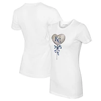 Women's Tiny Turnip White Kansas City Royals Heart Lolly T-Shirt