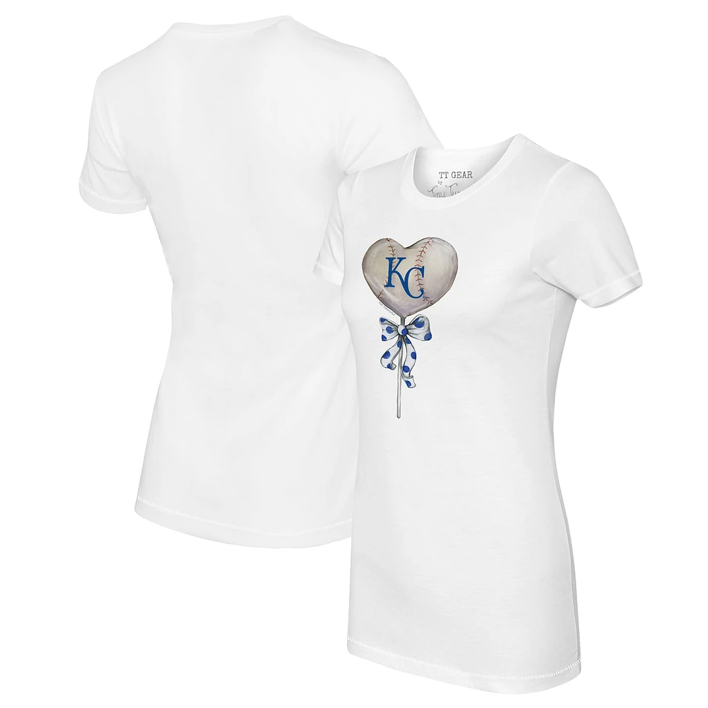 Women's Tiny Turnip White Kansas City Royals Heart Lolly T-Shirt