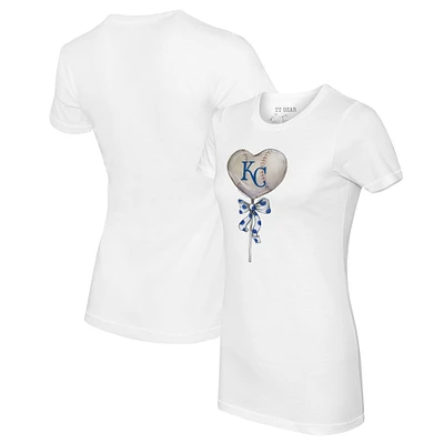 Women's Tiny Turnip White Kansas City Royals Heart Lolly T-Shirt