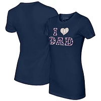 Women's Tiny Turnip Navy Minnesota Twins I Love Dad T-Shirt