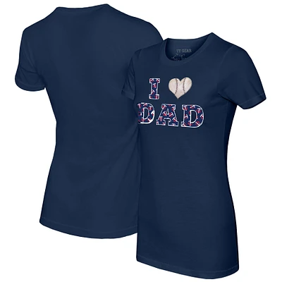 Women's Tiny Turnip Navy Minnesota Twins I Love Dad T-Shirt