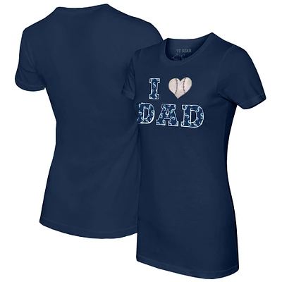 Women's Tiny Turnip Navy Seattle Mariners I Love Dad T-Shirt