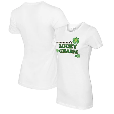 Women's Tiny Turnip White Pittsburgh Pirates Lucky Charm T-Shirt