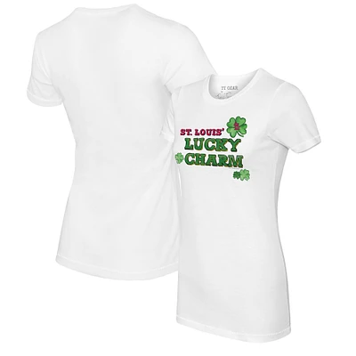 Women's Tiny Turnip White St. Louis Cardinals Lucky Charm T-Shirt