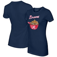 Women's Tiny Turnip Navy Atlanta Braves Nacho Helmet T-Shirt