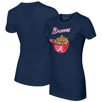 Women's Tiny Turnip Navy Atlanta Braves Nacho Helmet T-Shirt
