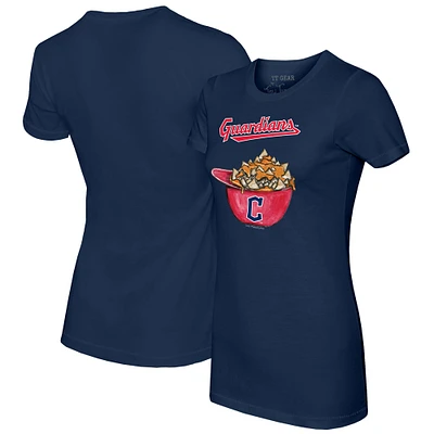 Women's Tiny Turnip Navy Cleveland Guardians Nacho Helmet T-Shirt