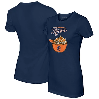 Women's Tiny Turnip Navy Detroit Tigers Nacho Helmet T-Shirt