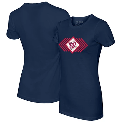 Women's Tiny Turnip Navy Washington Nationals Prism Arrows T-Shirt