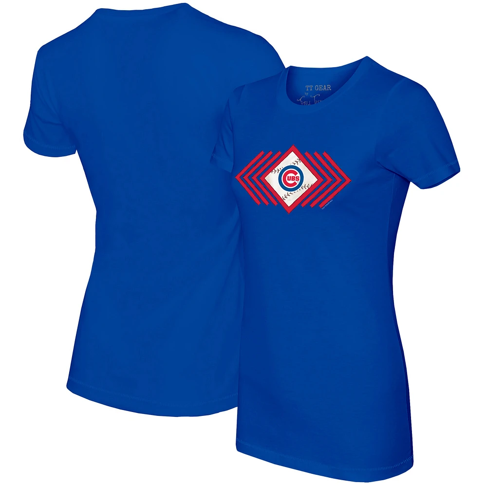 Women's Tiny Turnip Royal Chicago Cubs Prism Arrows T-Shirt