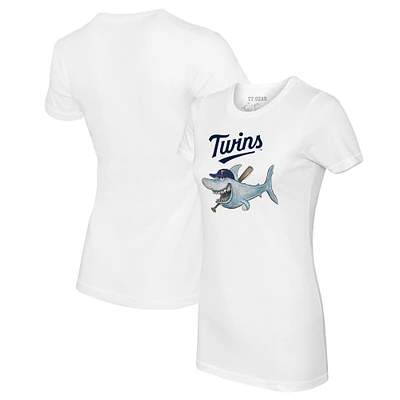 Women's Tiny Turnip White Minnesota Twins Shark Logo T-Shirt