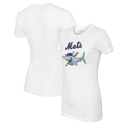 Women's Tiny Turnip White New York Mets Shark Logo T-Shirt