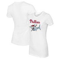 Women's Tiny Turnip White Philadelphia Phillies Shark Logo T-Shirt