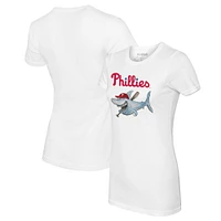 Women's Tiny Turnip White Philadelphia Phillies Shark Logo T-Shirt