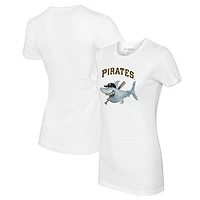 Women's Tiny Turnip White Pittsburgh Pirates Shark Logo T-Shirt
