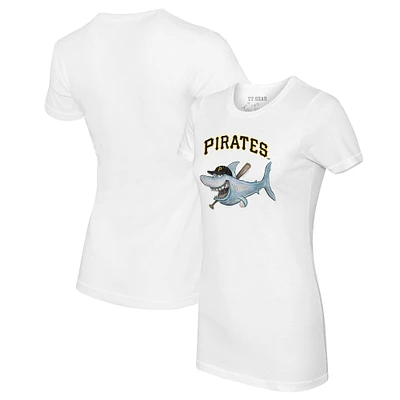 Women's Tiny Turnip White Pittsburgh Pirates Shark Logo T-Shirt