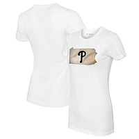 Women's Tiny Turnip White Philadelphia Phillies State Outline T-Shirt