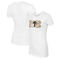 Women's Tiny Turnip White Philadelphia Phillies State Outline T-Shirt