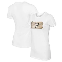 Women's Tiny Turnip White Pittsburgh Pirates State Outline T-Shirt