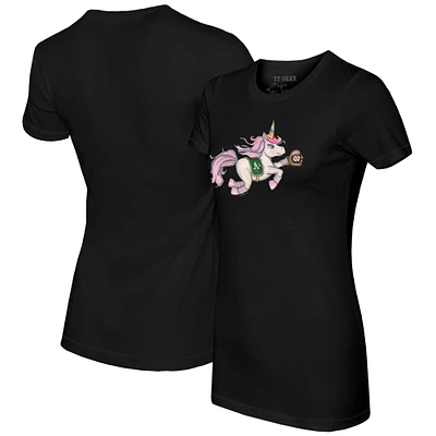 Women's Tiny Turnip Black Athletics Unicorn T-Shirt