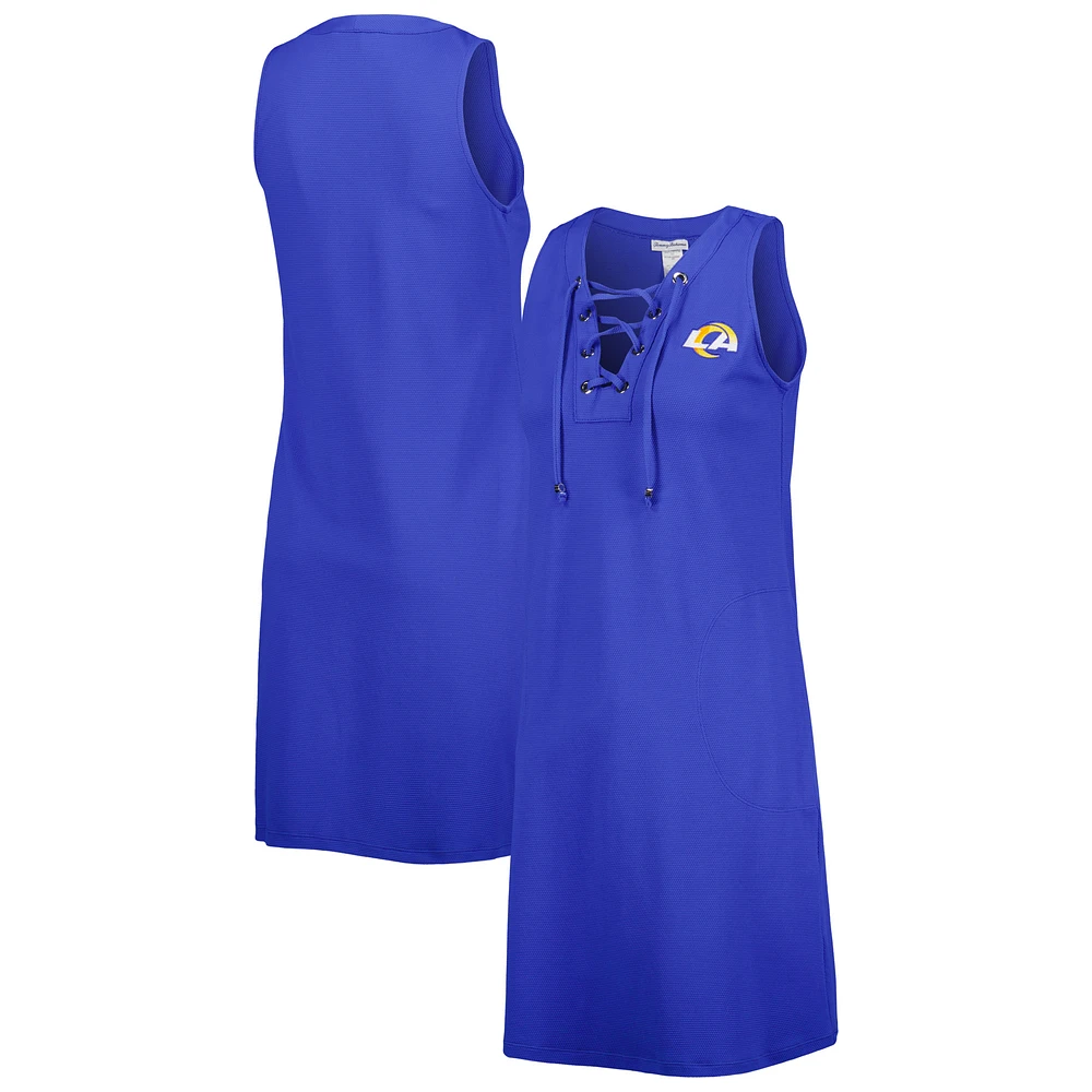 Women's Tommy Bahama Royal Los Angeles Rams Island Cays Lace-Up Dress