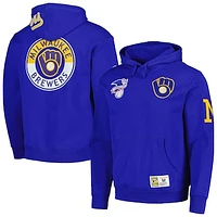 Men's Mitchell & Ness Royal Milwaukee Brewers City Collection Pullover Hoodie