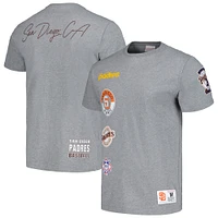 Men's Mitchell & Ness Heather Gray San Diego Padres Cooperstown Collection City Collection T-Shirt