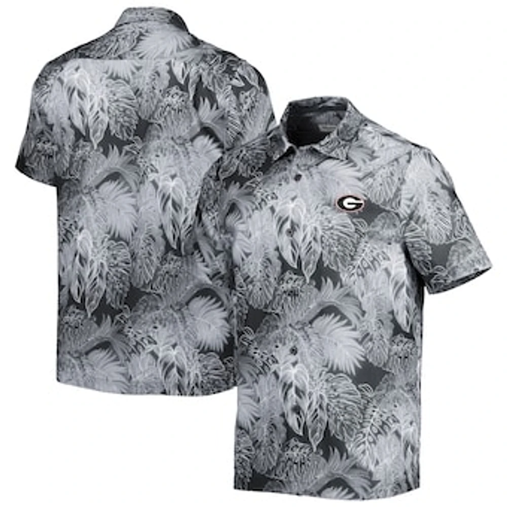 Men's Tommy Bahama Black Georgia Bulldogs Big & Tall Coast Luminescent Fronds IslandZone Button-Up Camp Shirt