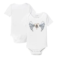 Infant Tiny Turnip White San Diego Padres Angel Wings Bodysuit