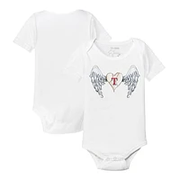 Infant Tiny Turnip White Texas Rangers Angel Wings Bodysuit