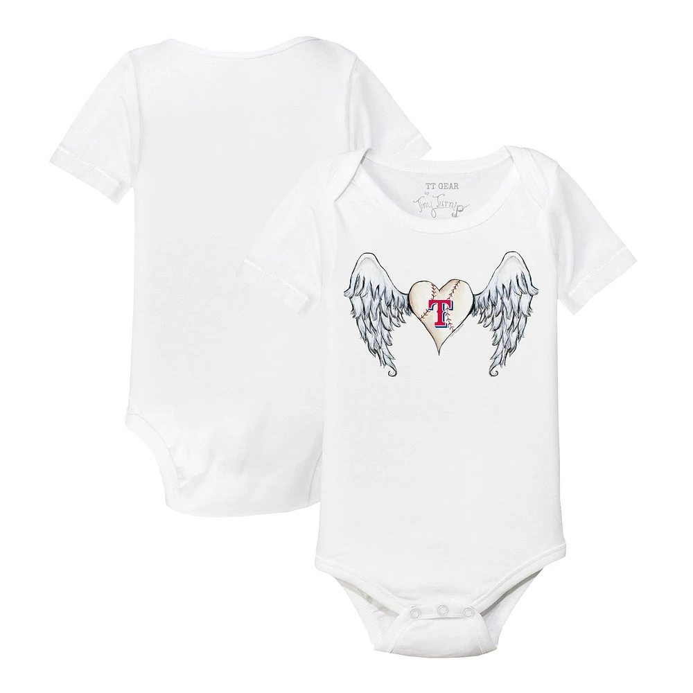 Infant Tiny Turnip White Texas Rangers Angel Wings Bodysuit