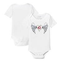 Infant Tiny Turnip White Cincinnati Reds Angel Wings Bodysuit