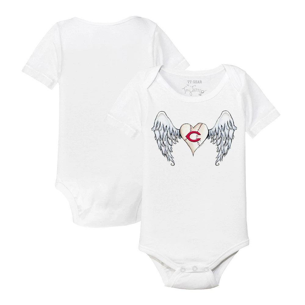 Infant Tiny Turnip White Cincinnati Reds Angel Wings Bodysuit