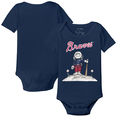 Infant Tiny Turnip Navy Atlanta Braves Astronaut Bodysuit