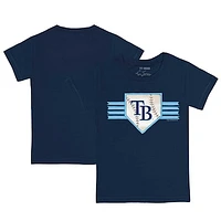 Infant Tiny Turnip Navy Tampa Bay Rays Base Stripe T-Shirt