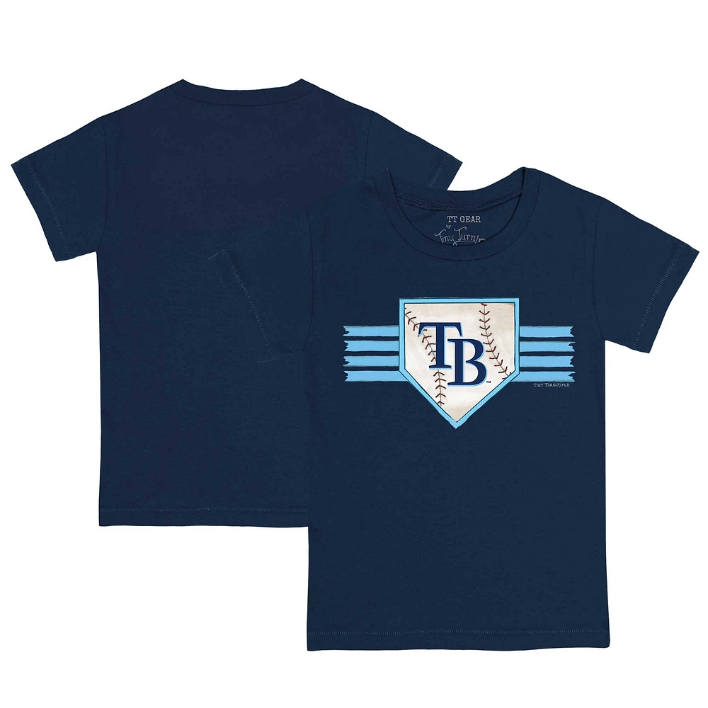 Infant Tiny Turnip Navy Tampa Bay Rays Base Stripe T-Shirt