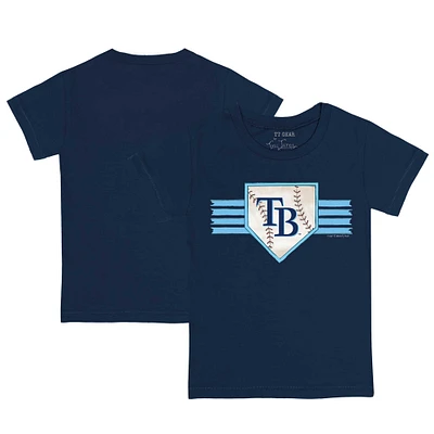 Infant Tiny Turnip Navy Tampa Bay Rays Base Stripe T-Shirt
