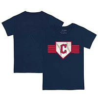 Infant Tiny Turnip Navy Cleveland Guardians Base Stripe T-Shirt