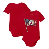 Infant Tiny Turnip Red Los Angeles Angels Baseball Flag Bodysuit