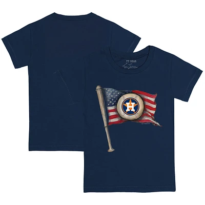 Infant Tiny Turnip Navy Houston Astros Baseball Flag T-Shirt