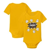 Infant Tiny Turnip Gold San Diego Padres Baseball Pow Bodysuit
