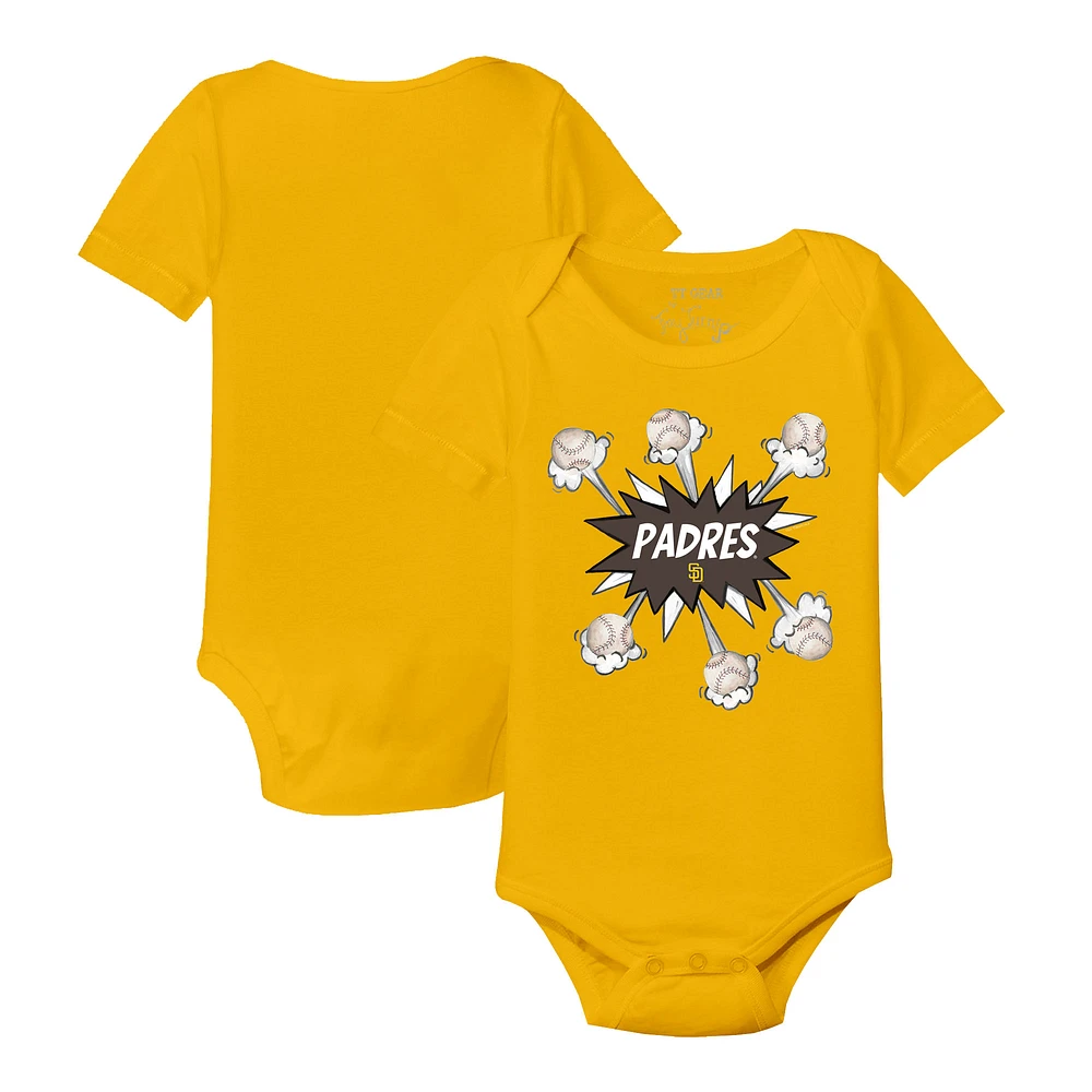 Infant Tiny Turnip Gold San Diego Padres Baseball Pow Bodysuit
