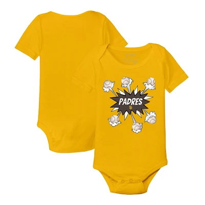 Infant Tiny Turnip Gold San Diego Padres Baseball Pow Bodysuit
